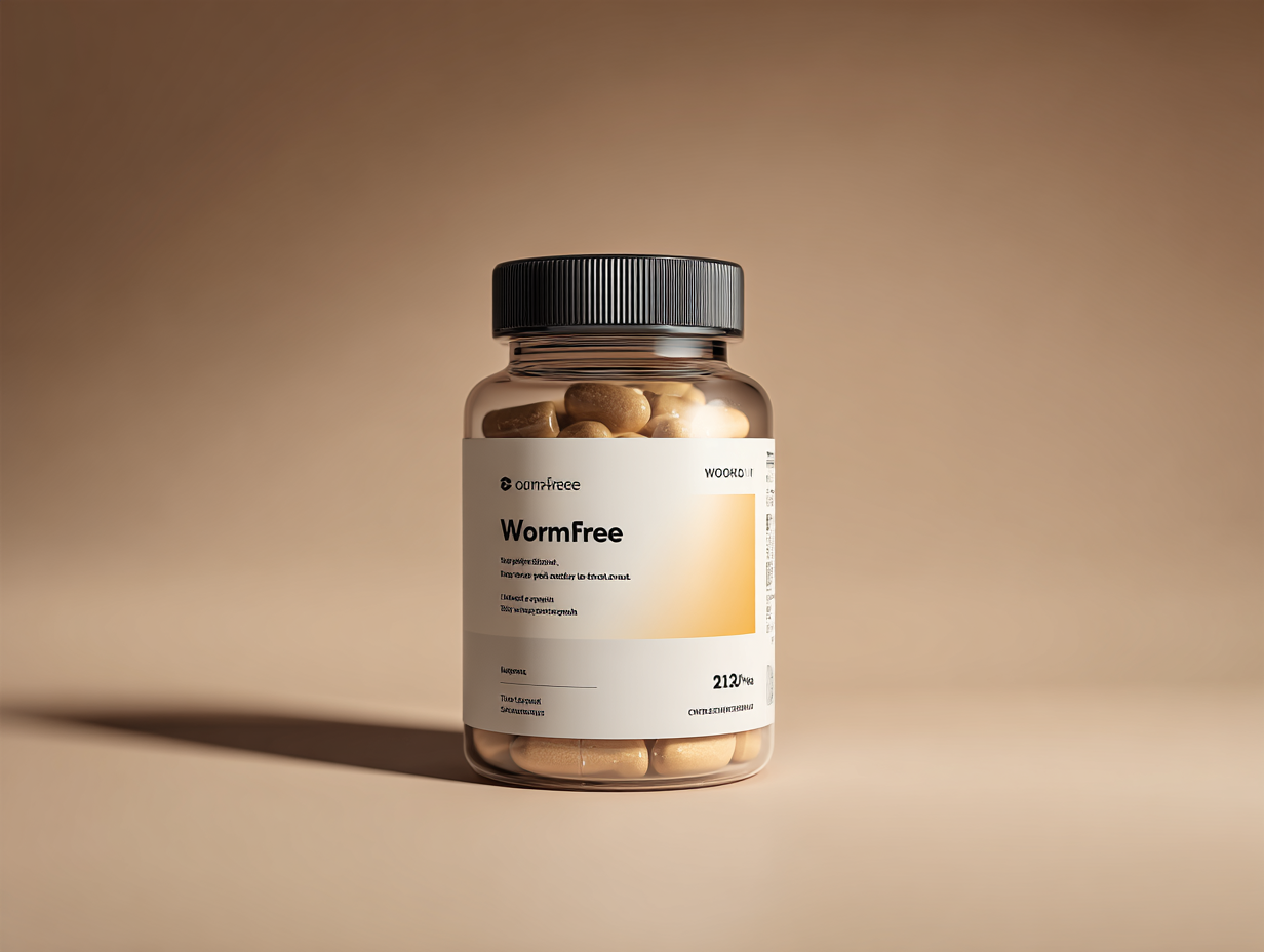 WormFree természetes parazitaellenes készítmény zöld csomagolásban, 60 kapszula, természetes összetevőkkel, semleges háttéren